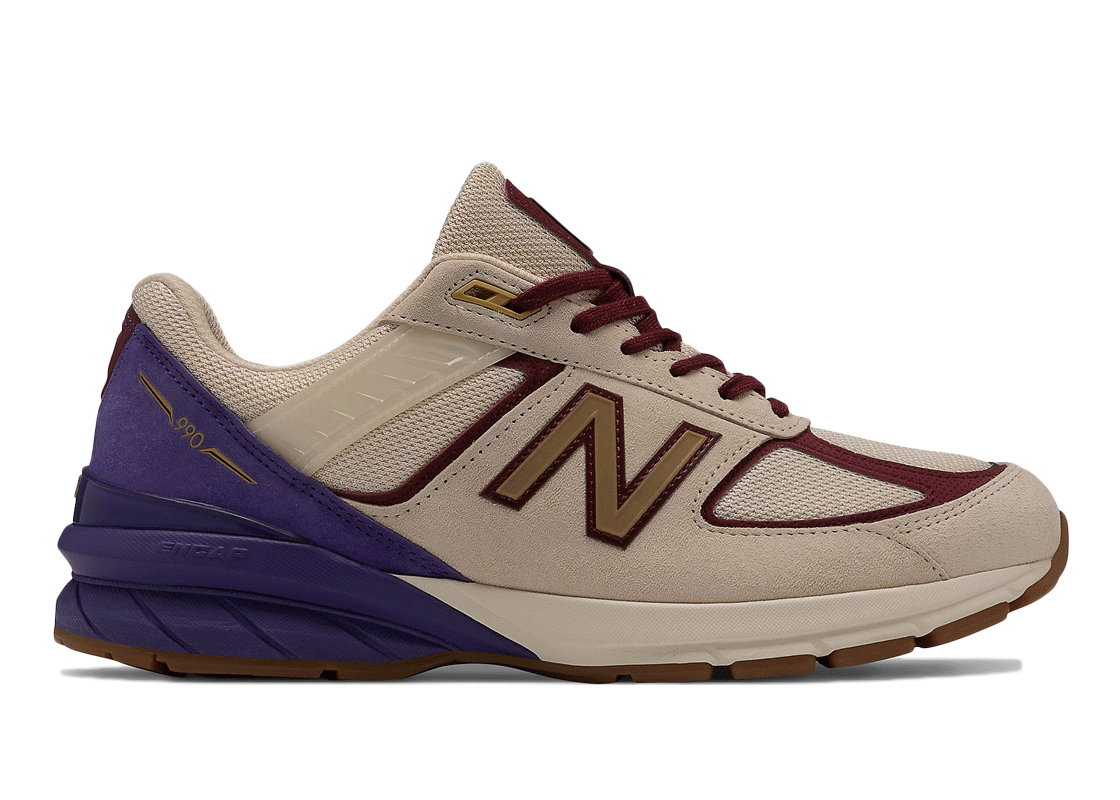 New Balance 990v5 - Men's Running Shoes - Angora / Purple - M990CP5