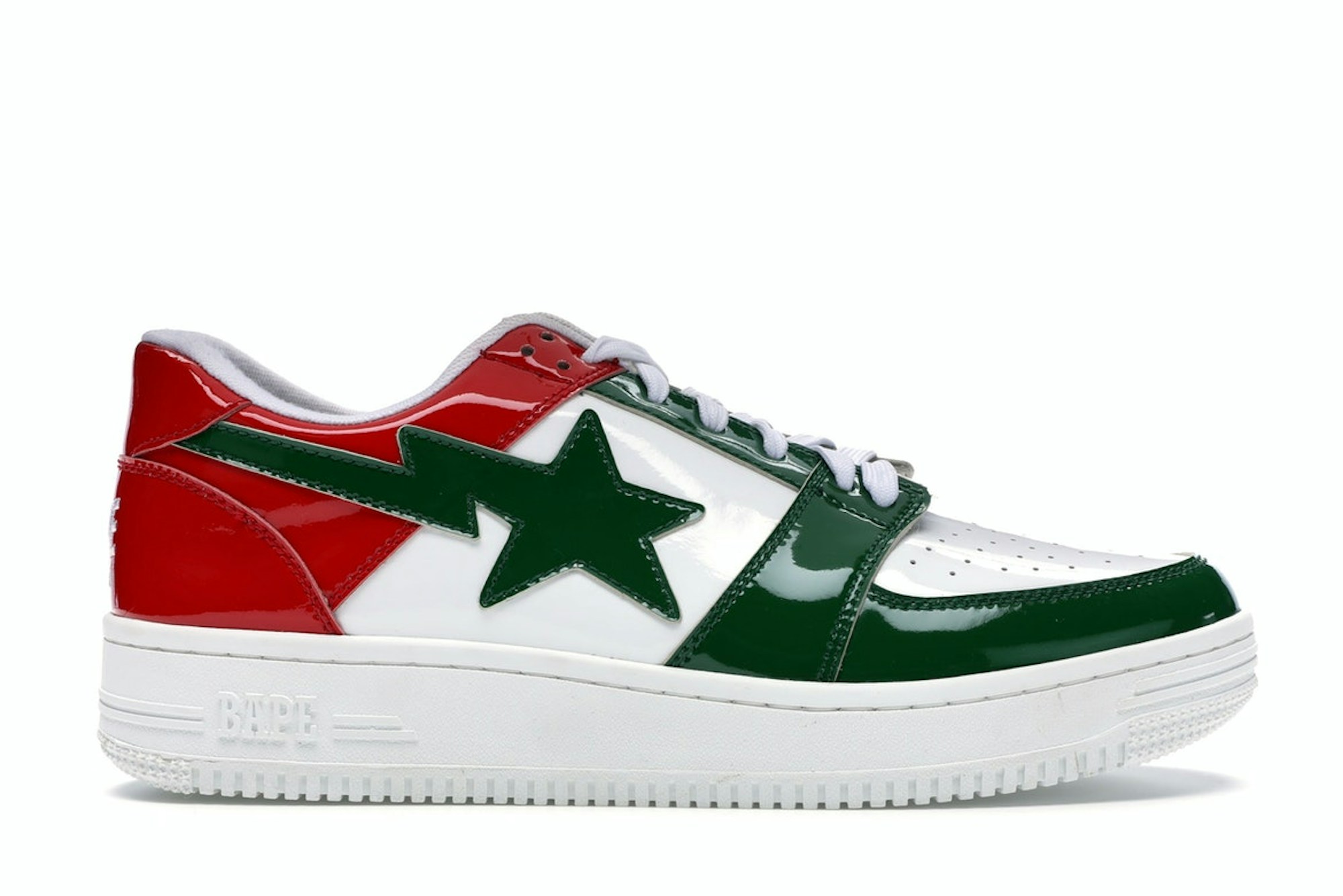 A Bathing Ape Bape Sta Low Green White Red (2019) - Sneakers