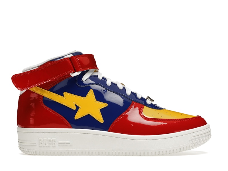 A Bathing Ape Bape Sta Mid Red Yellow Blue 2020 Men s