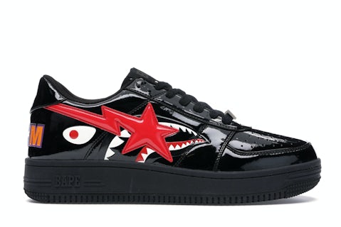 A Bathing Ape Bape Sta Low Shark Black 1H30-191-012-BLK US