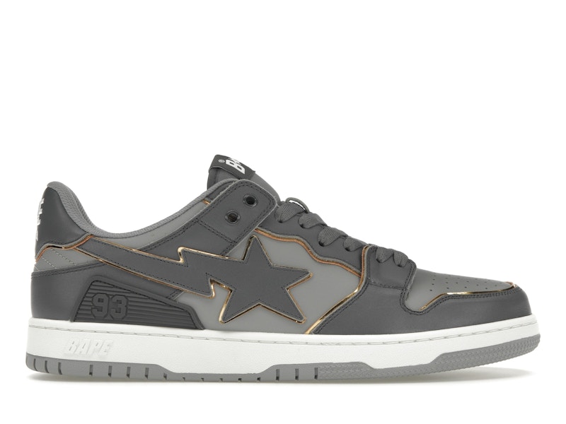 A Bathing Ape Bape SK8 Sta Grey Gold White Men s 1J30 291 025