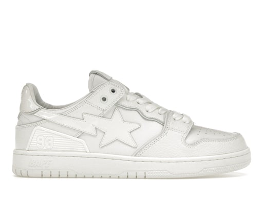 A Bathing Ape Bape SK8 Sta cuir verni logo Sta triple blanc 0