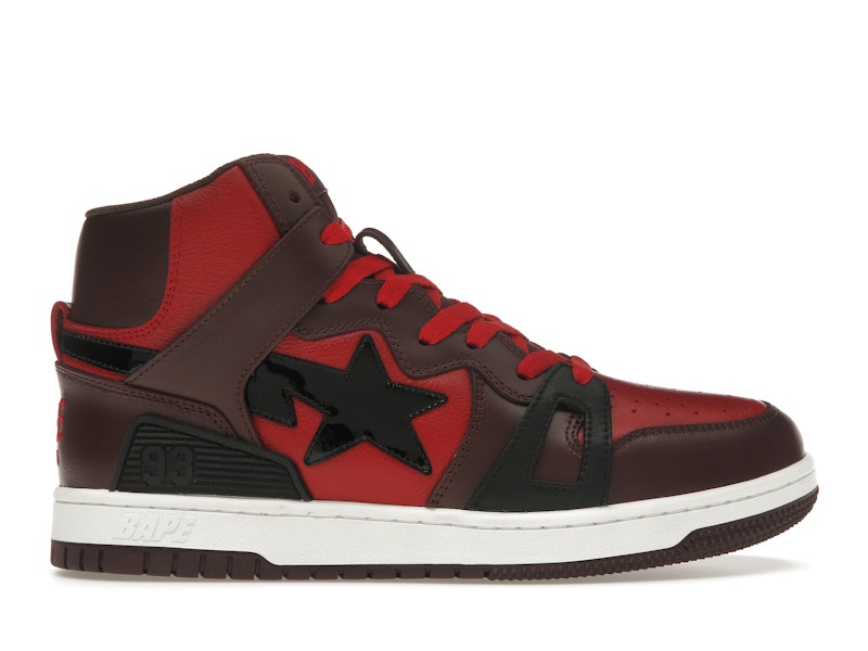 A Bathing Ape Bape Sta 93 Hi Red Burgundy Men's - 1J30-191-019