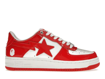 A Bathing Ape Bape Sta Patent Leather White Red (2023) Men's - 1I70-291 ...