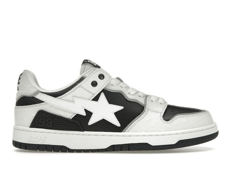 A Bathing Ape Sk8 Sta #1 Ostrich Pack White Black Men's - 1K30-191