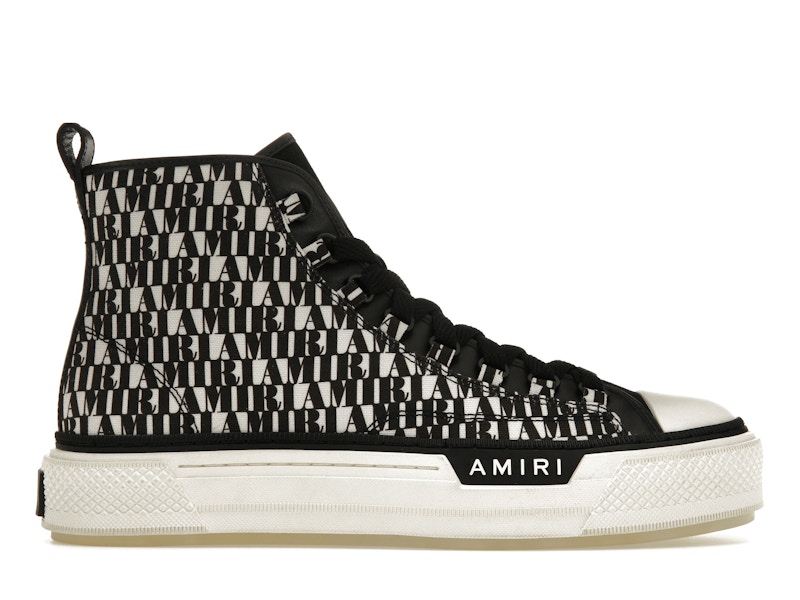 AMIRI Court Hi All Over Logo Black White Men's - PS22MFS008 - US