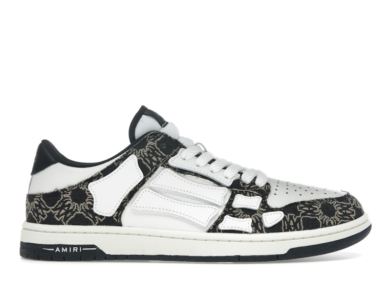 AMIRI Skel Top Low White Black Quad Monogram Print Men's AMIRI Skel Top Low White Black Quad Monogram Print Men's