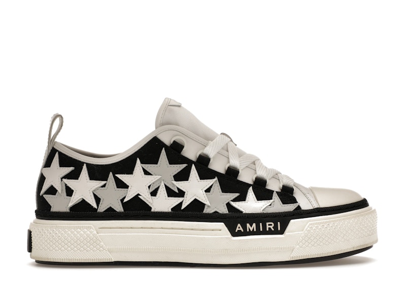 『AMIRI』 スターパッチ ロートップ スニーカー WOMEN- WOMEN'S STARS COURT LOW - WHITE/BLACK – AMIRI