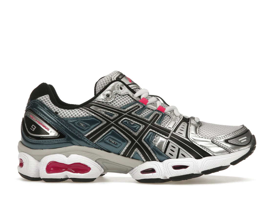 ASICS Gel-Nimbus 9 White Pink Glo Teal (Women's)
