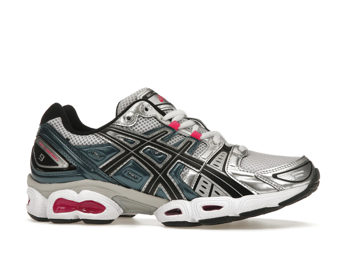 ASICS Gel-Nimbus 9 White Pink Glo Teal (Women's)