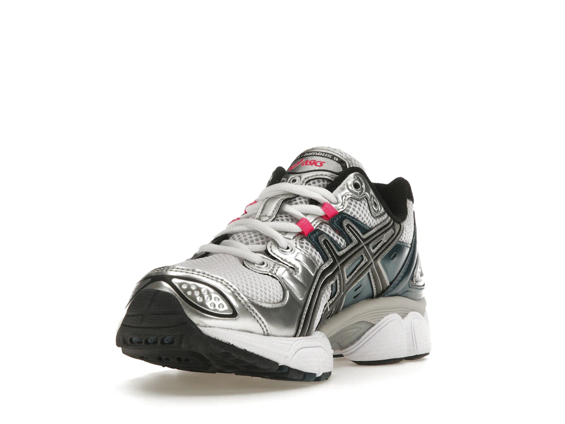 ASICS Gel-Nimbus 9 White Pink Glo Teal (Women's)