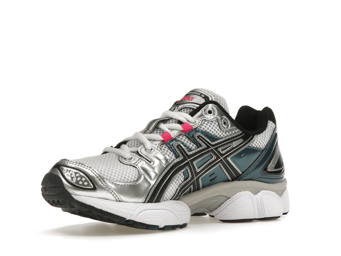 ASICS Gel-Nimbus 9 White Pink Glo Teal (Women's)
