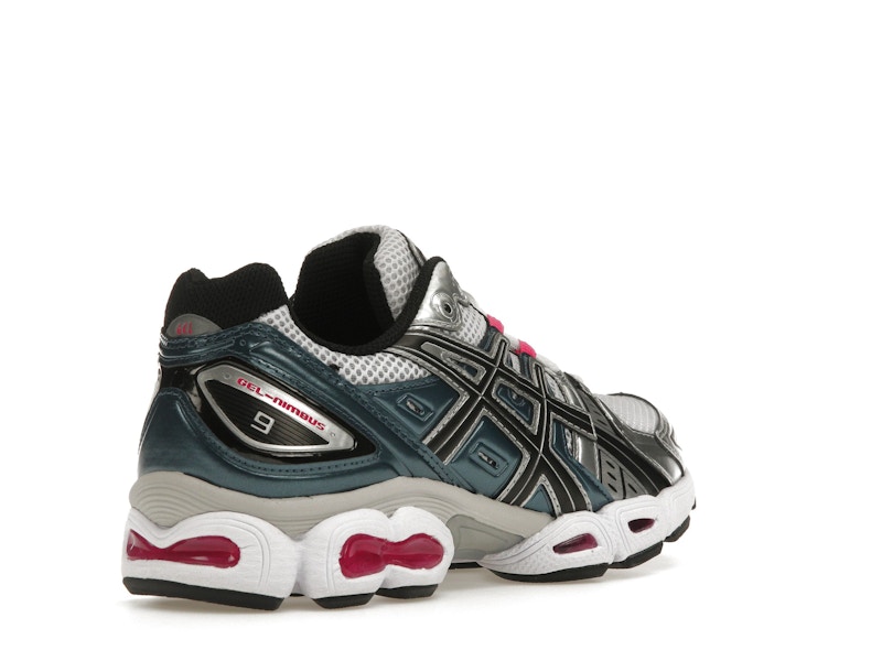 ASICS Gel-Nimbus 9 White Pink Glo Teal (Women's)