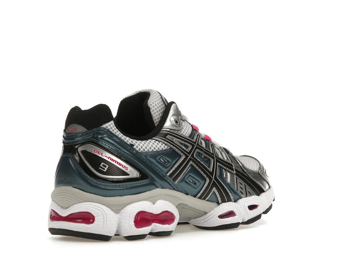 ASICS Gel-Nimbus 9 White Pink Glo Teal (Women's)