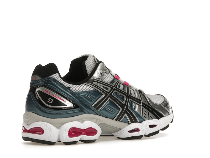 ASICS Gel-Nimbus 9 White Pink Glo Teal (Women's)