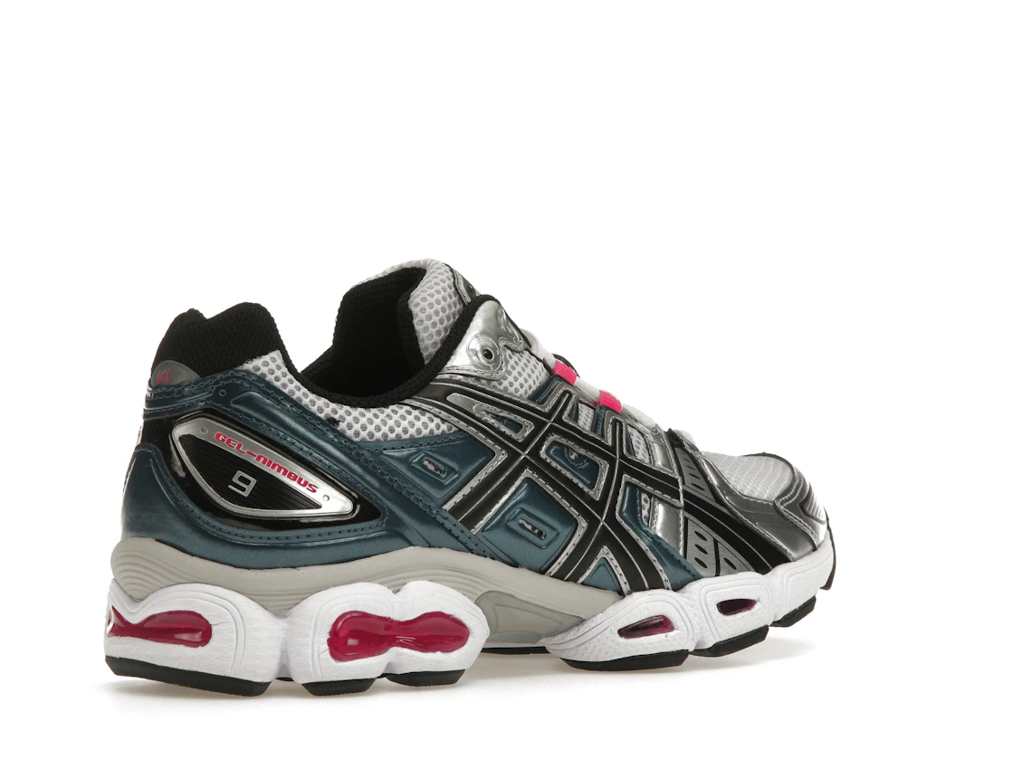 ASICS Gel-Nimbus 9 White Pink Glo Teal (Women's)