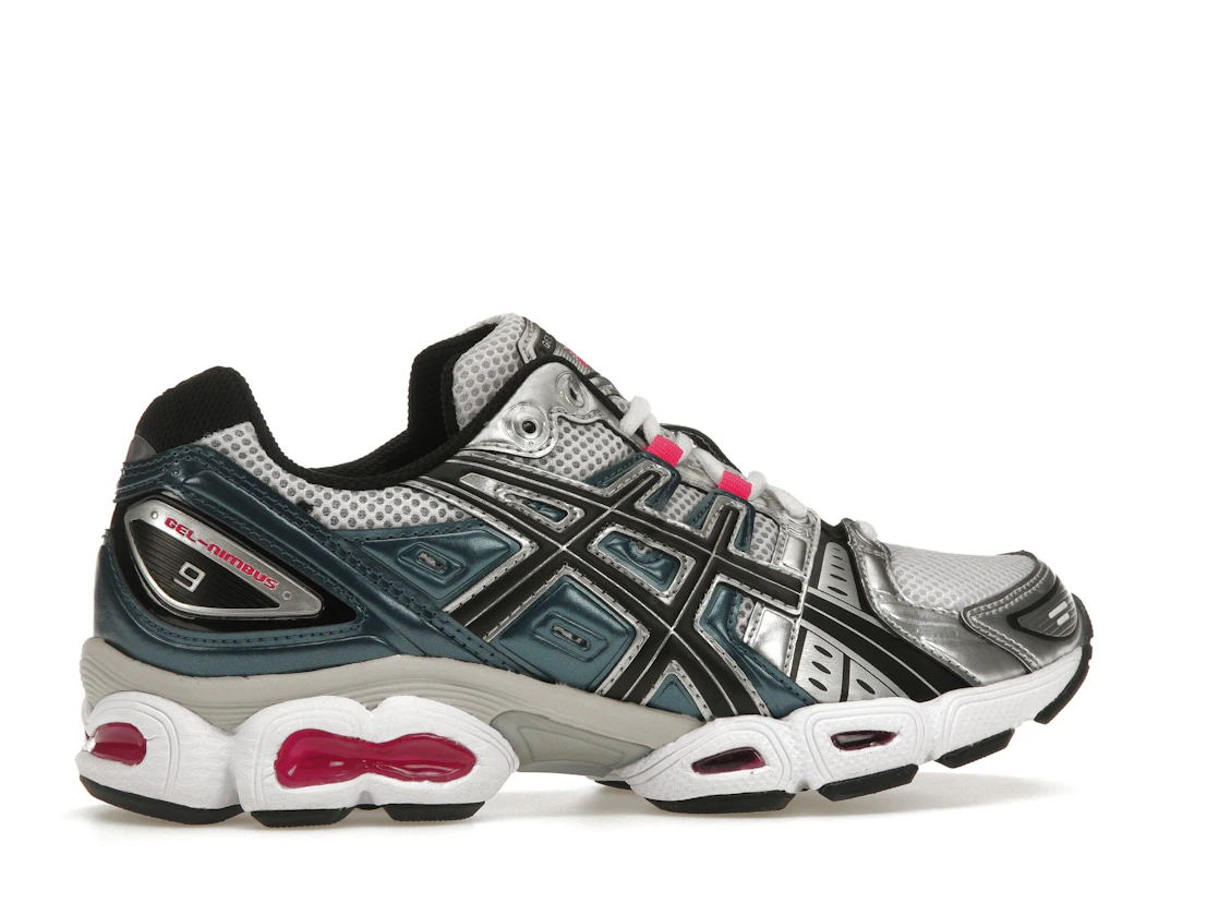 ASICS Gel-Nimbus 9 White Pink Glo Teal (Women's)