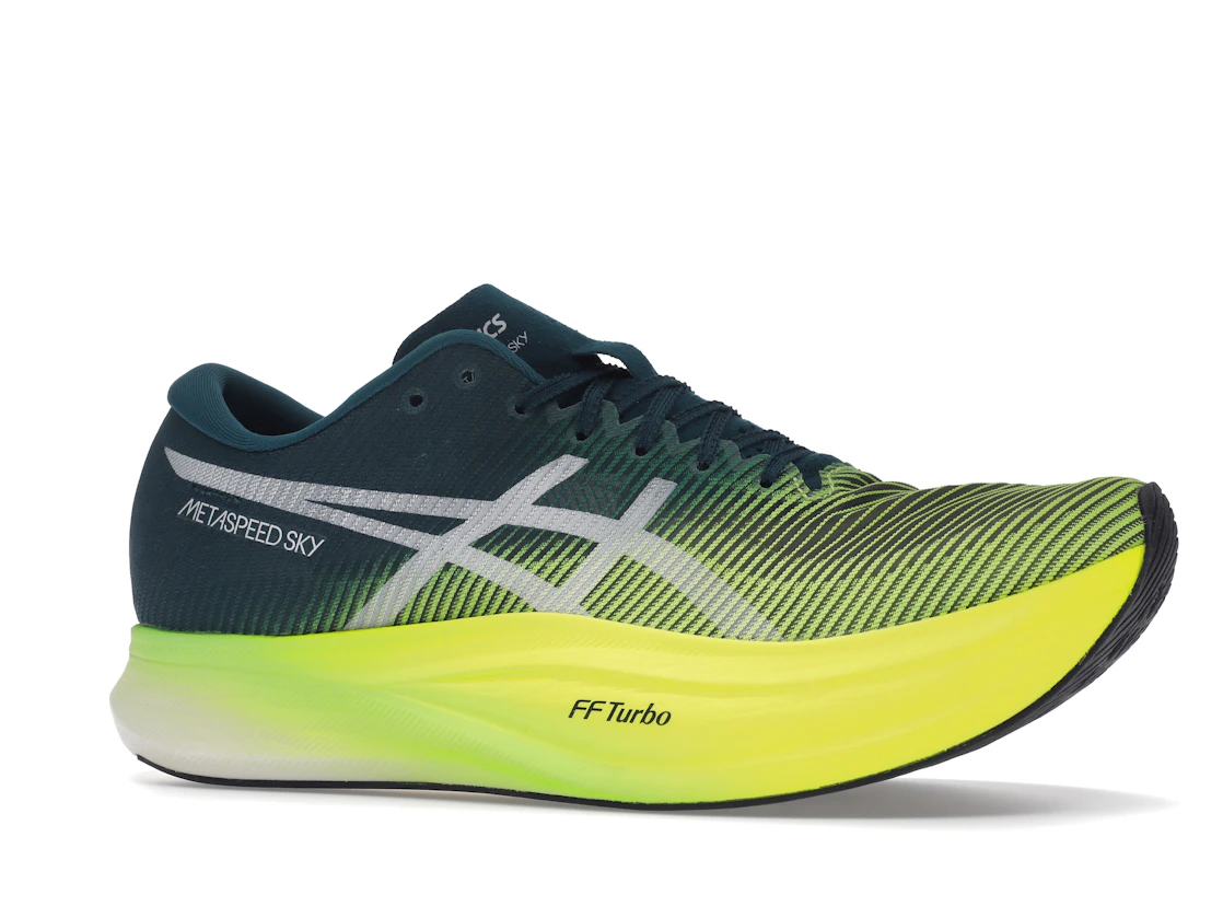 ASICS Metaspeed Sky+ Velvet Pine Safety Yellow