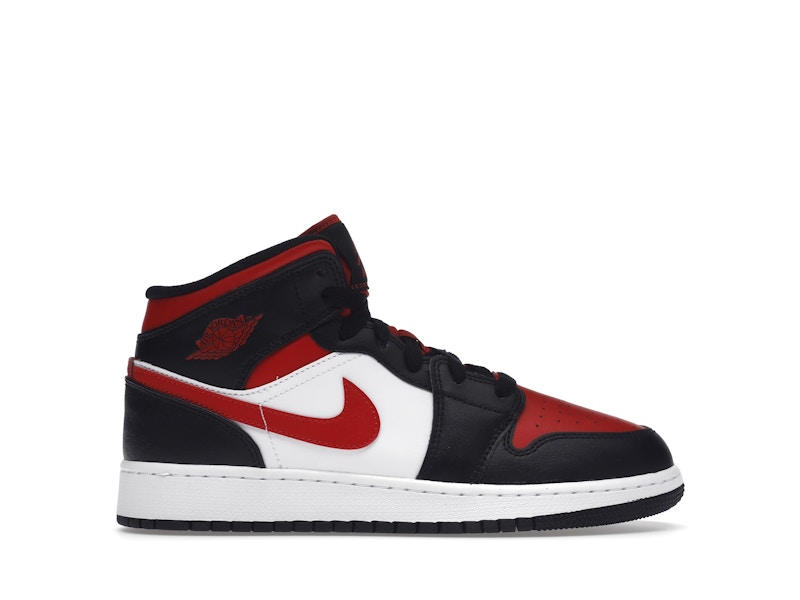 Air Jordan 1 Mid Black Fire Red GS 554725 079 US