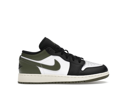 Jordan 1 Puntera Negra Baja Media Verde oliva (GS) 0