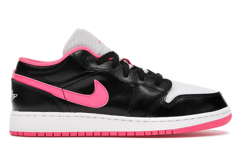 Jordan 1 Low Black White Hyper Pink (GS) Para niños - 554723-061 - MX