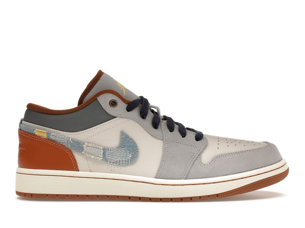 Jordan 1 Low SE Phantom Repaired Denim Swoosh Men's - FZ5042-041 - US