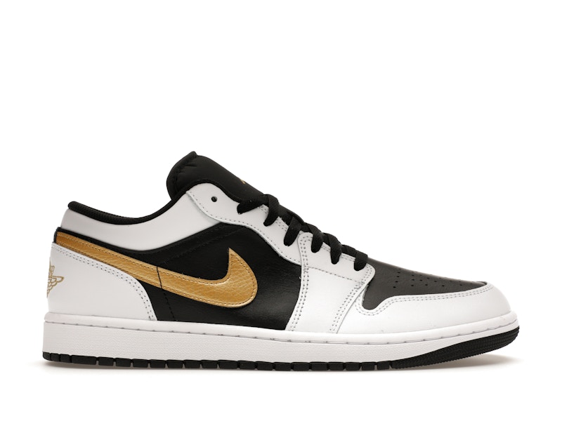 Black and white and gold jordans cheap