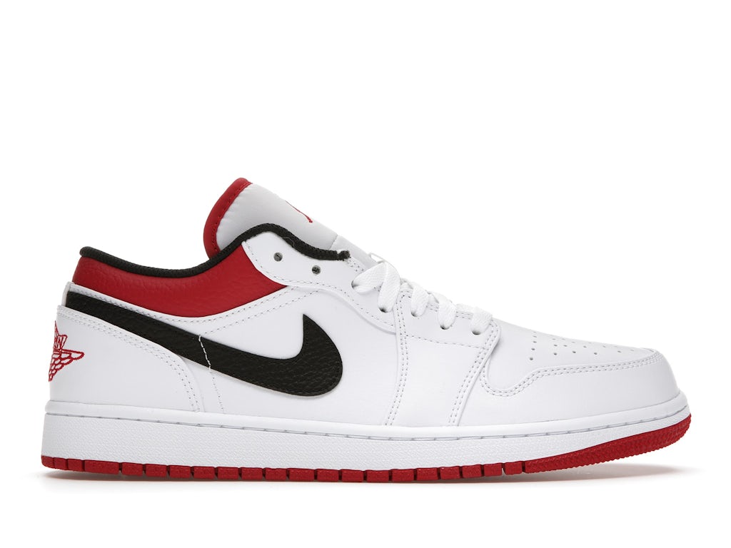 Jordan 1 Low White University Red Black Men's - 553558-118 - US