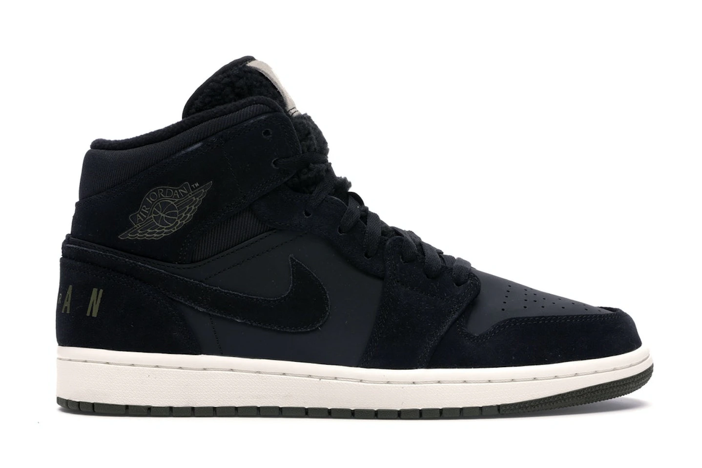 Jordan 1 Mid Black Olive Canvas - BQ6579-001