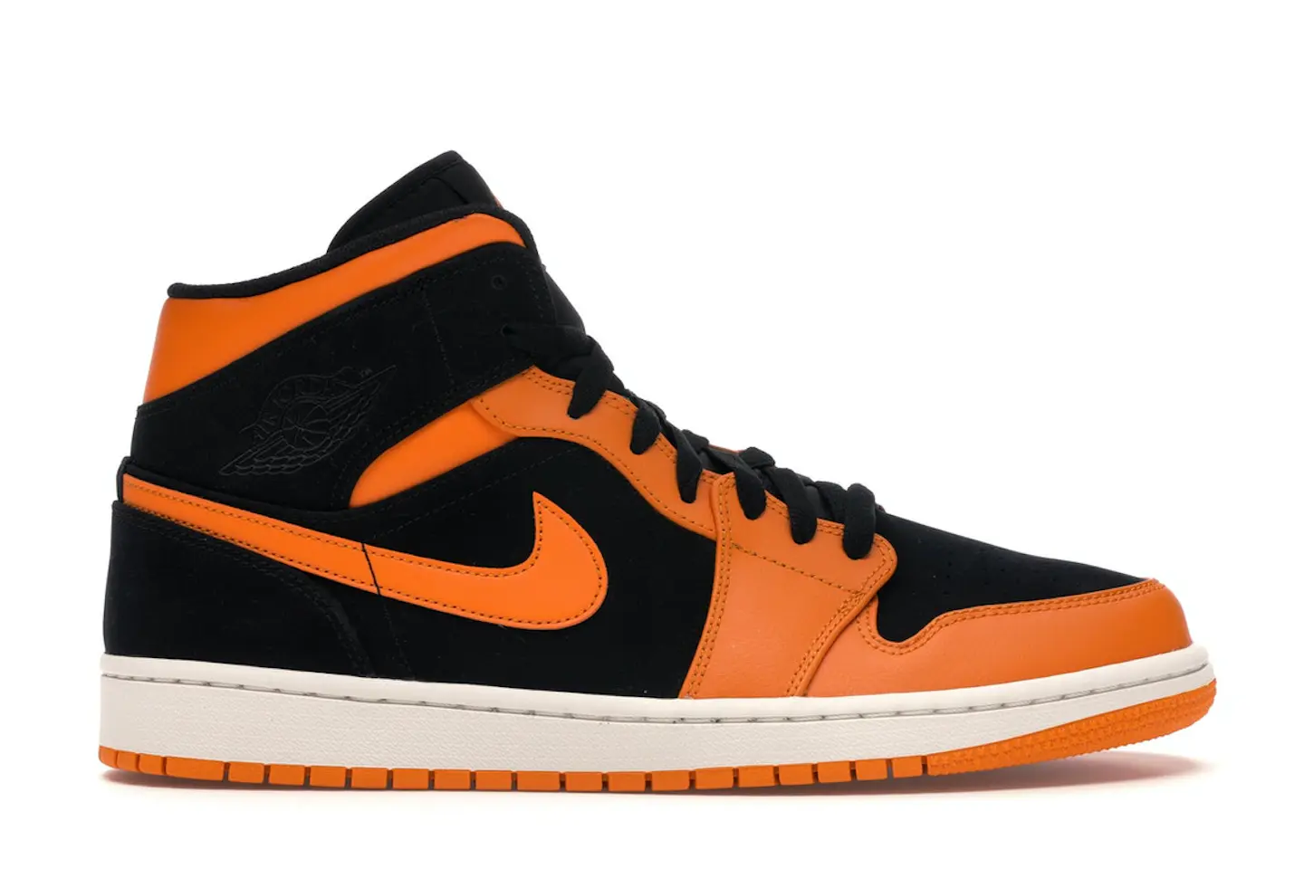 Jordan 1 Mid Black Orange Peel Men's - 554724-081 - US