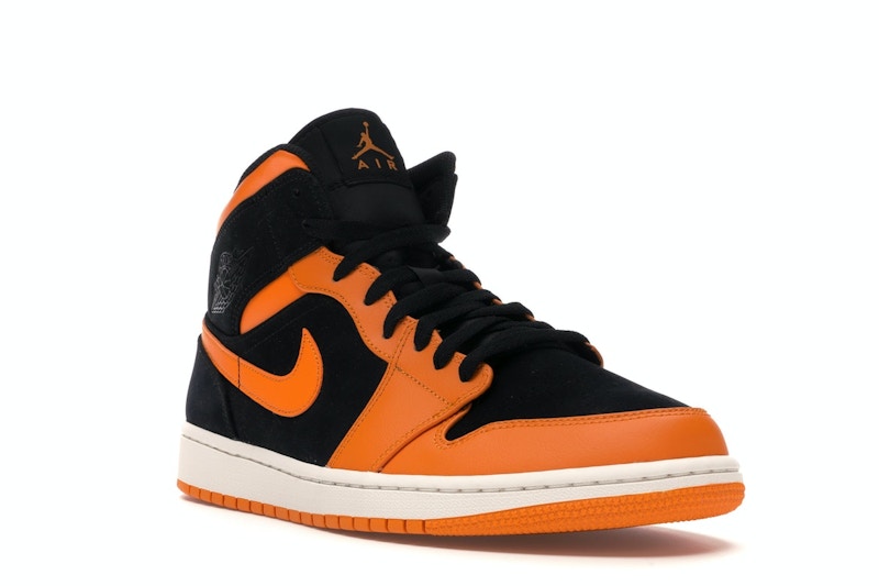 Jordan 1 mid arancioni e nere Clearance