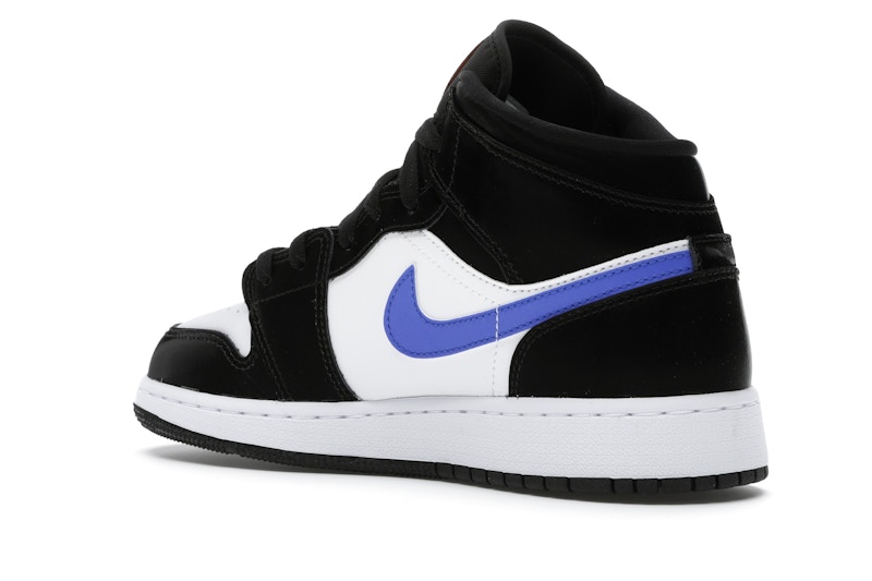 wallpapers Jordan 1 Mid Black Racer Blue White (Ps) jordan 1 mid black racer blue white gs