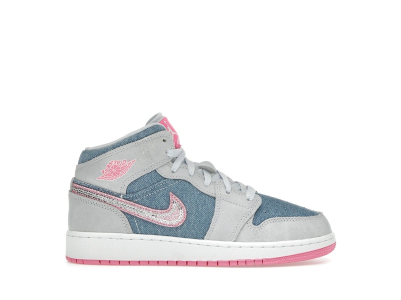 シューズ(女性用) Nike AirJordan 1 Mid SEGS HQ1999-400 23c Jordan 1 Mid Denim Sequin (GS) - HQ1999-400 - US