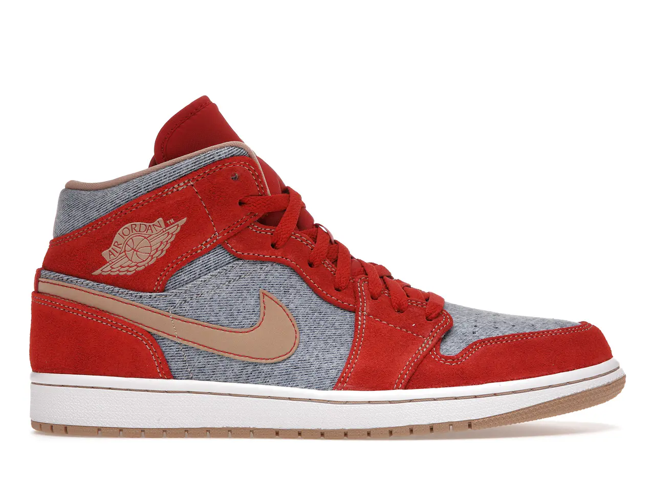 Jordan 1 Mid Denim Red Men's - DM4352-600 - US
