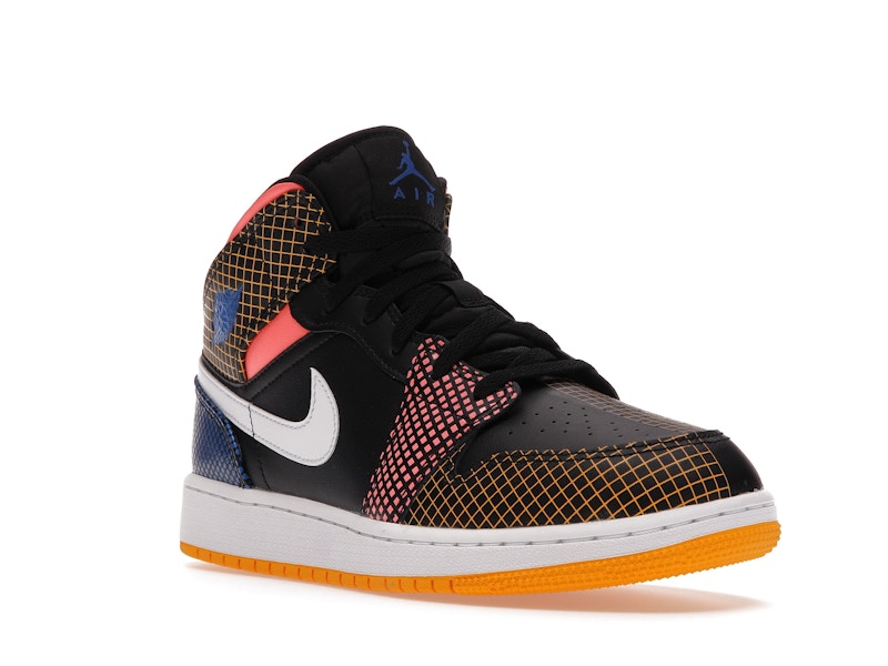 Jordan 1 Mid MMD Multi-Color Grid (GS) - 360° view 6
