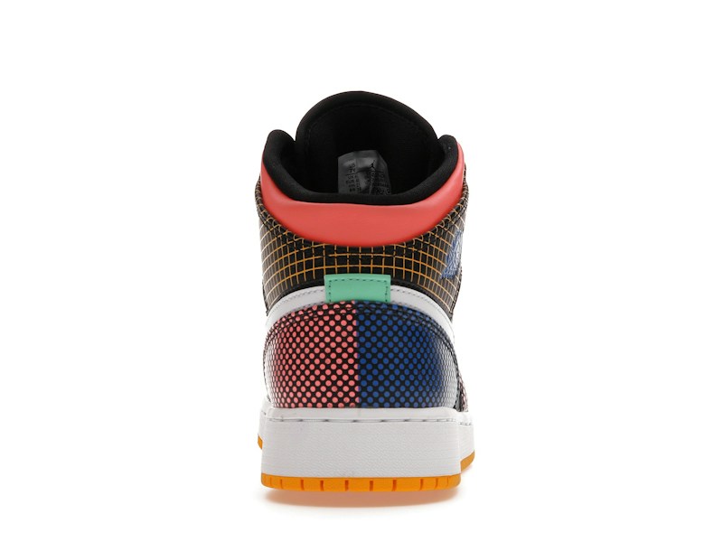 Jordan 1 Mid MMD Multi-Color Grid (GS) - 360° view 28