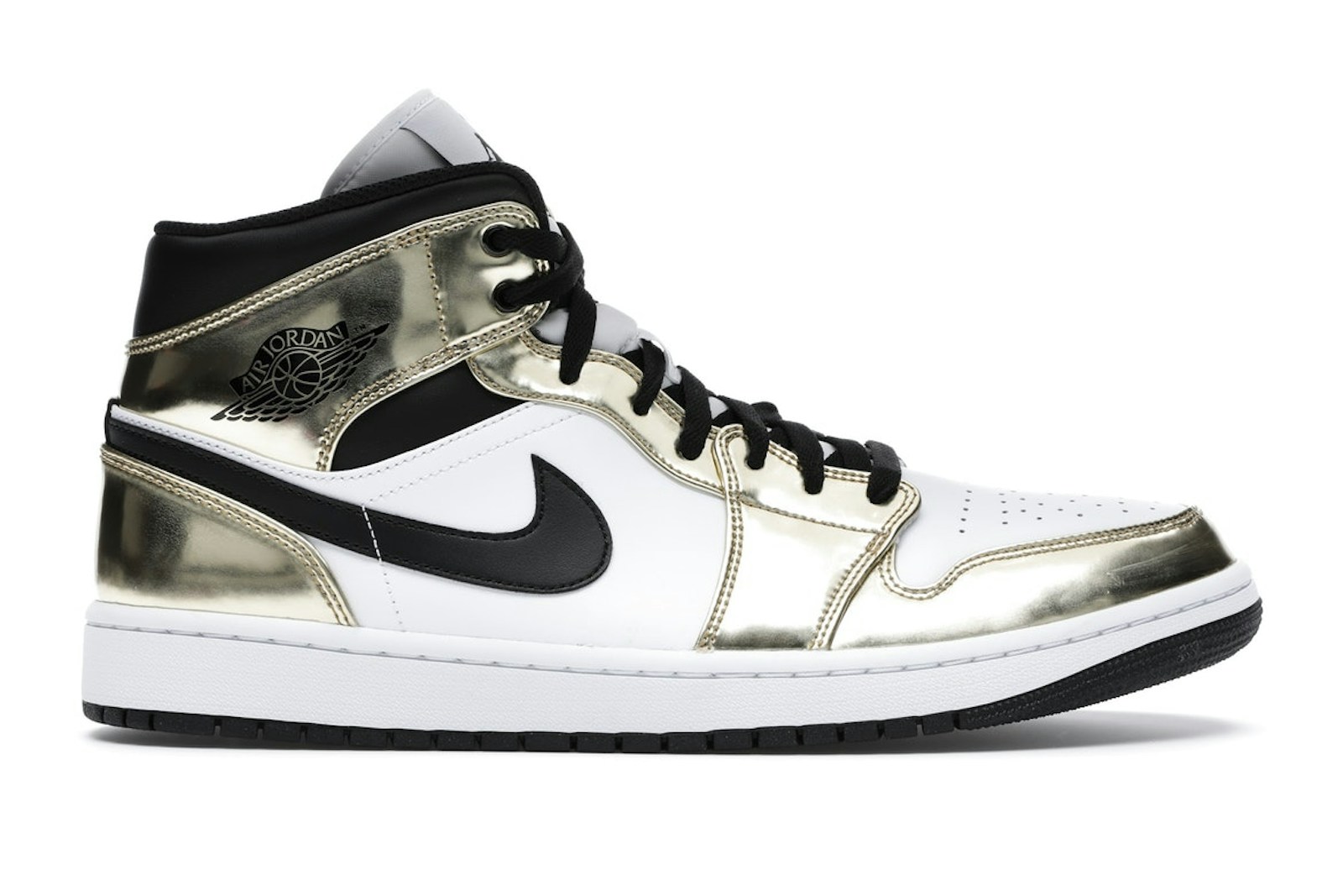 Jordan 1 Mid Metallic Gold Black White - DC1419-700
