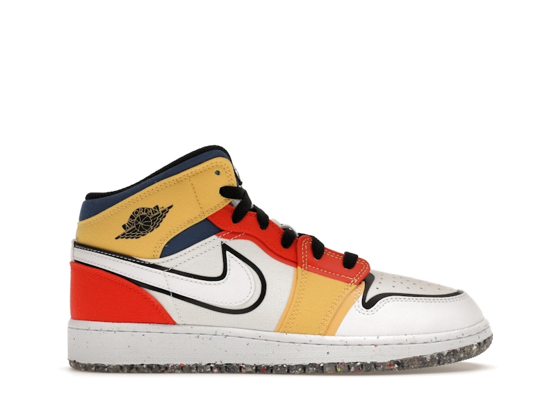 Jordan 1 Mid Multi Color Canvas GS Kids DV1316 100 US