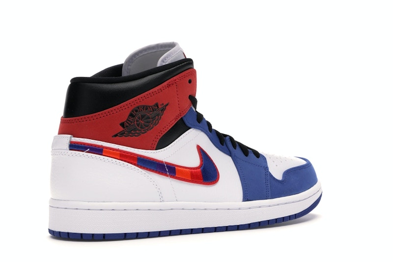 jordan 1 blue and red swoosh