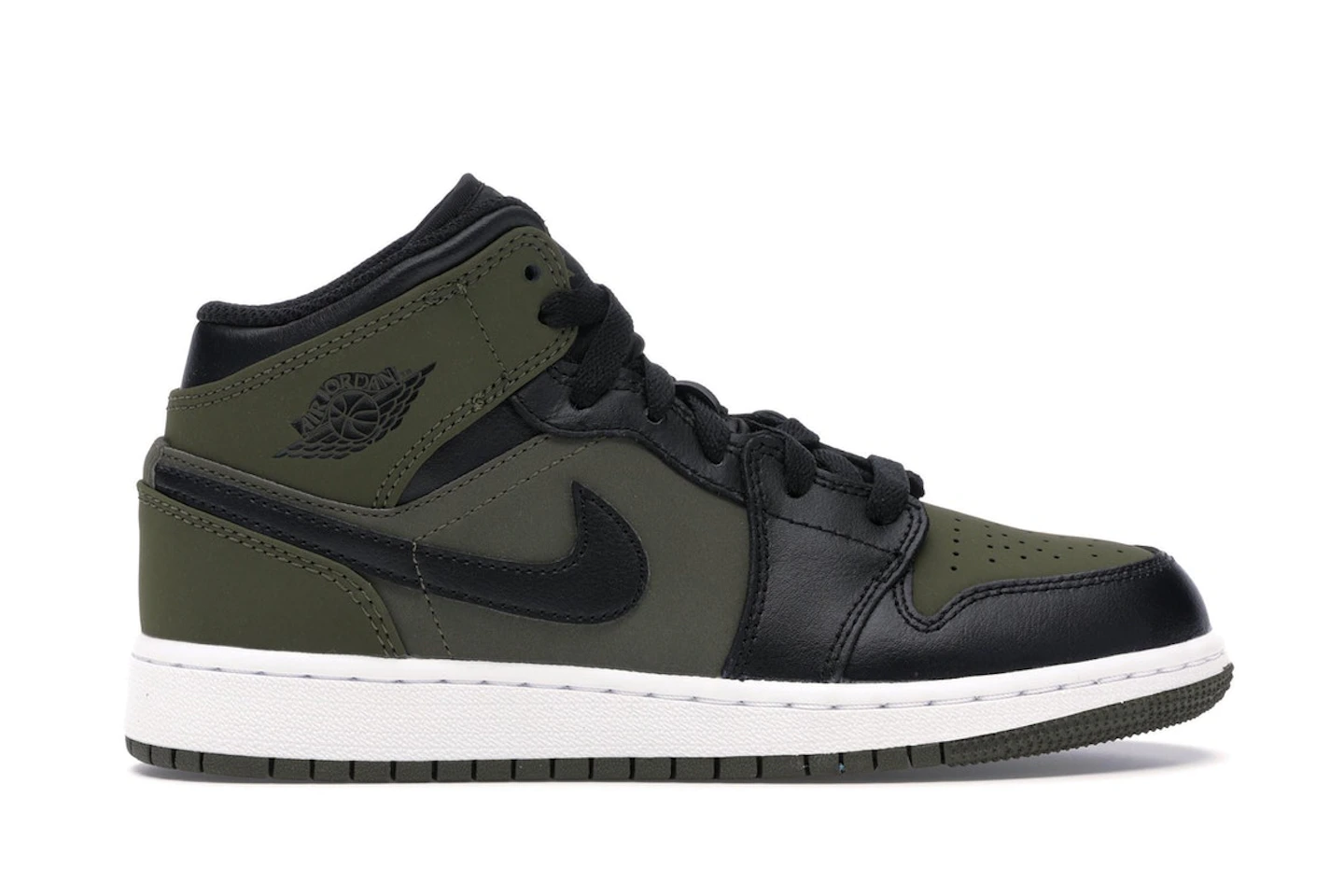 Jordan 1 Mid Olive Canvas Black (GS) - 554725-301