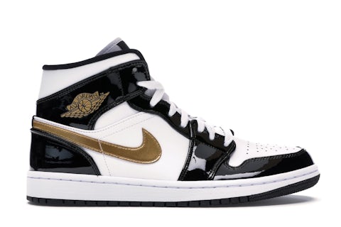 Jordan Mid Patent en negro, blanco y dorado Hombre 852542-007 MX