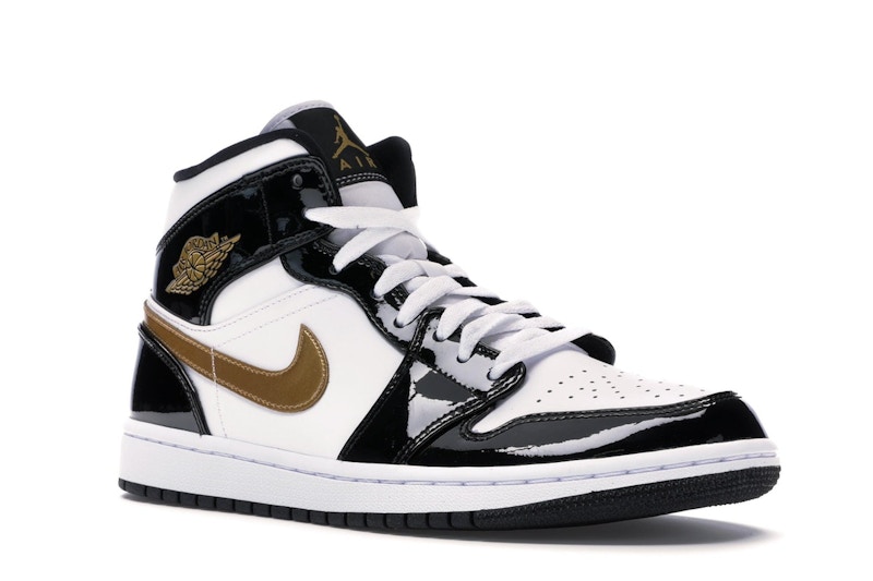 jordan 1 black gold and white