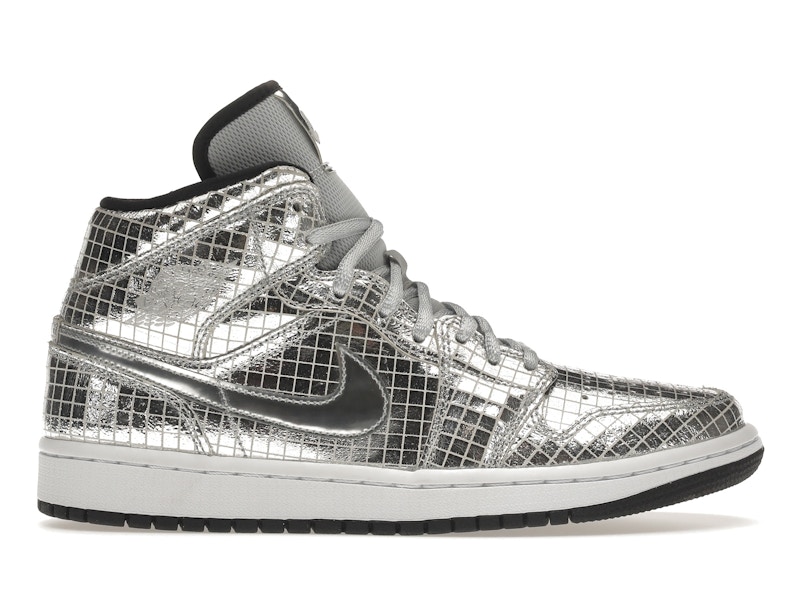 Jordan 1 Mid SE Disco Metallic Silver Women s