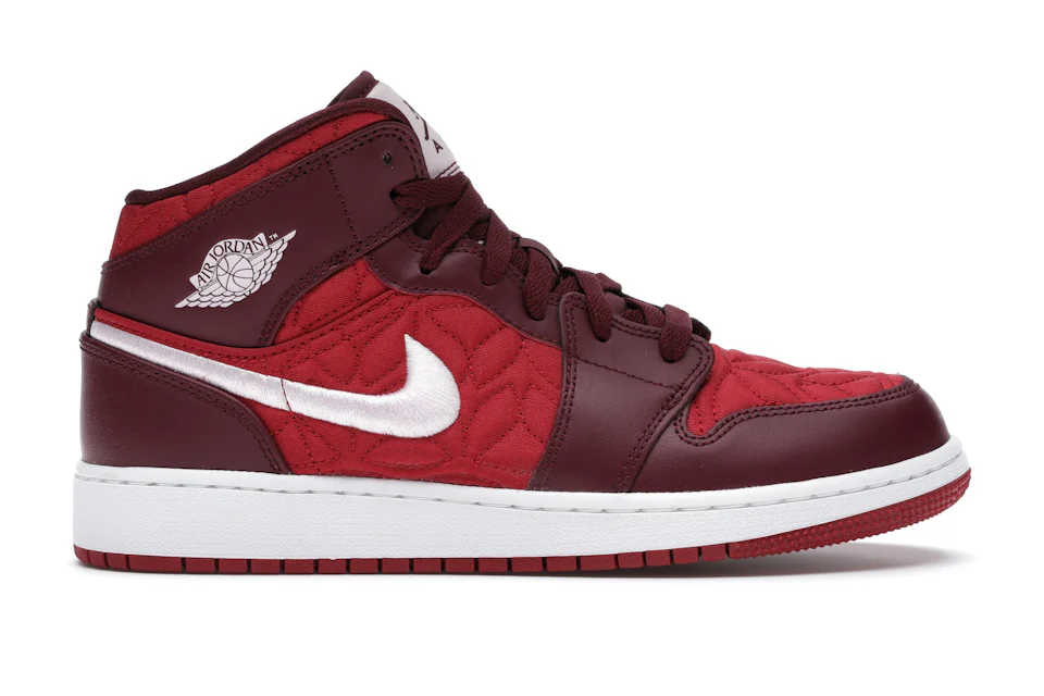 Jordan 1 Mid SE Red Quilt (GS) Kids' - AV5174-600 - US
