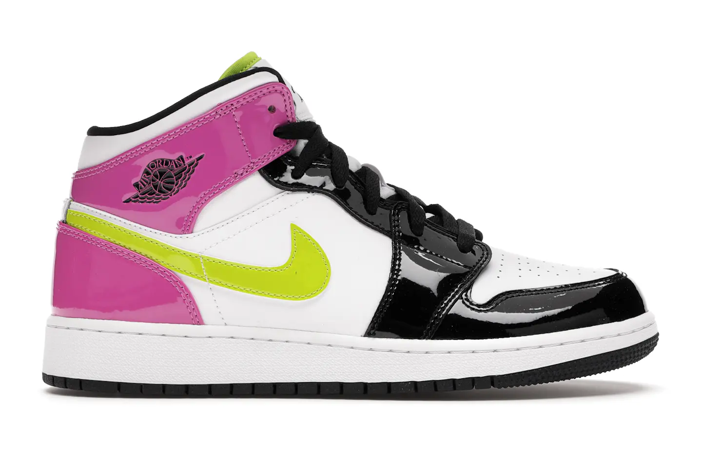 Jordan 1 Mid White Black Cyber Pink (GS) Kids' - CZ9835-100 - US