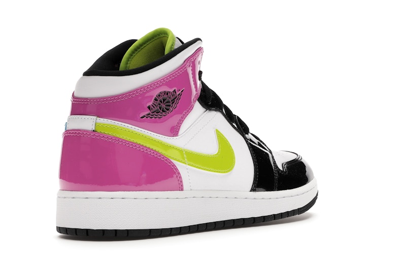 jordan 1 mid white black cyber pink