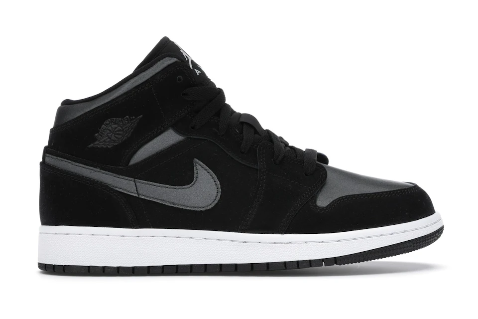 Jordan 1 Mid White Black Grey (GS) 0