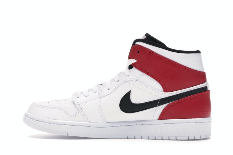 Jordan 1 mid white black red