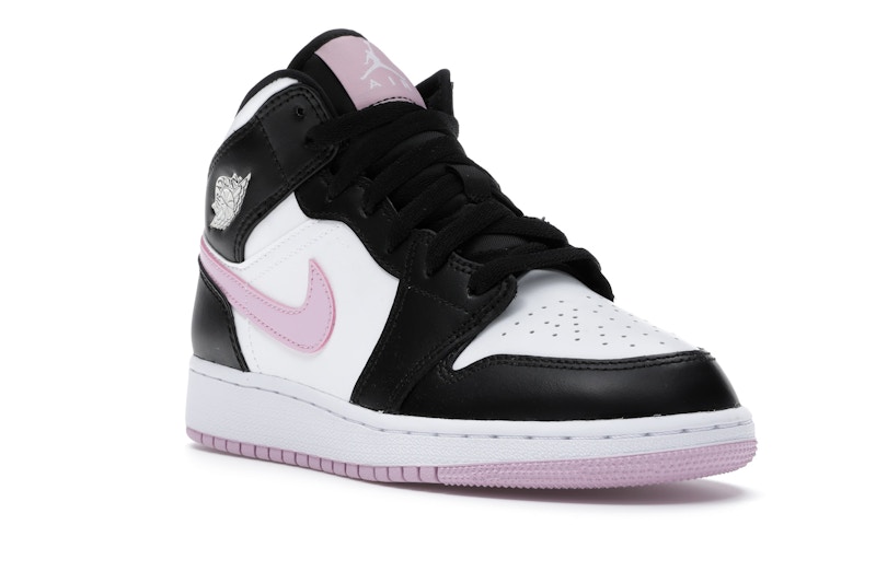 Baby pink and black jordans