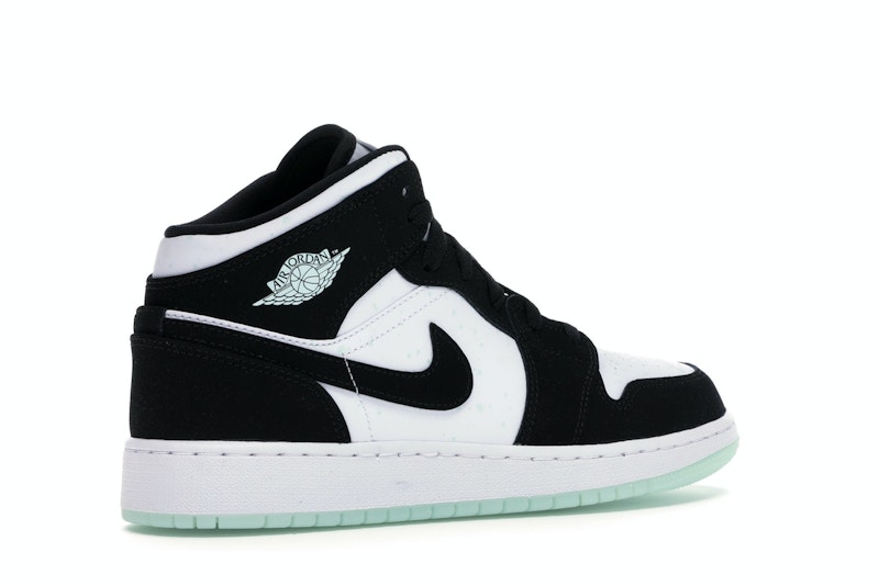 jordan 1 mid white black teal tint
